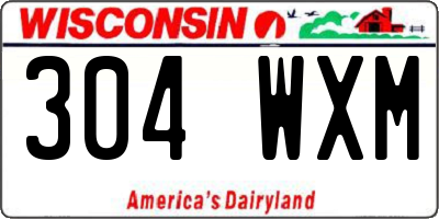 WI license plate 304WXM
