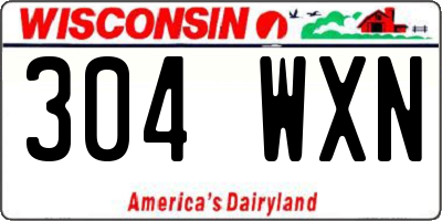 WI license plate 304WXN