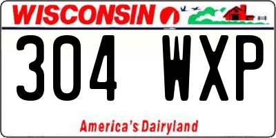 WI license plate 304WXP