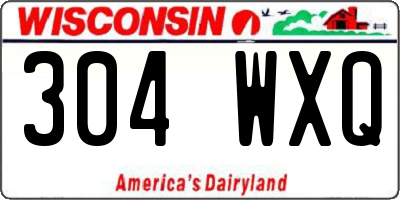 WI license plate 304WXQ