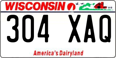 WI license plate 304XAQ