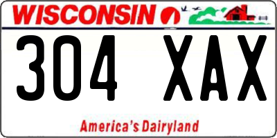 WI license plate 304XAX