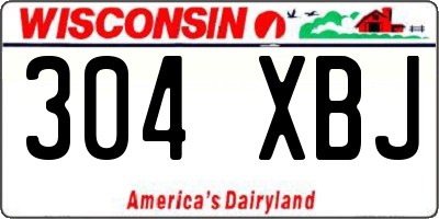 WI license plate 304XBJ
