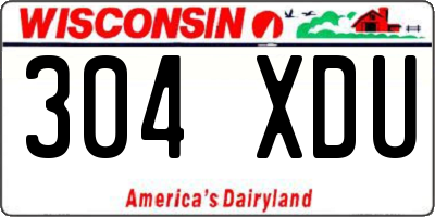 WI license plate 304XDU