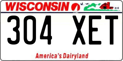 WI license plate 304XET