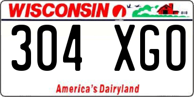 WI license plate 304XGO