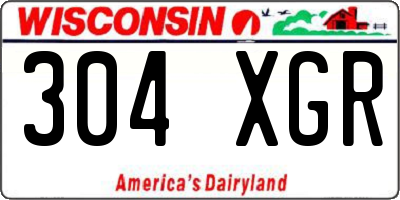 WI license plate 304XGR