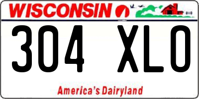 WI license plate 304XLO