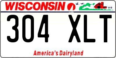WI license plate 304XLT