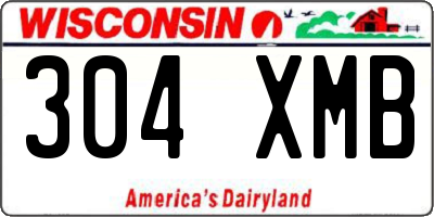 WI license plate 304XMB