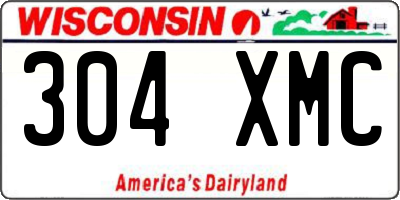 WI license plate 304XMC