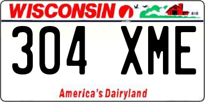 WI license plate 304XME