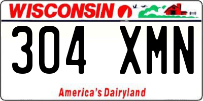 WI license plate 304XMN