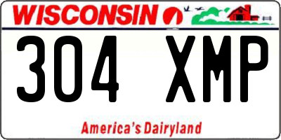 WI license plate 304XMP