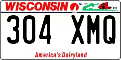 WI license plate 304XMQ