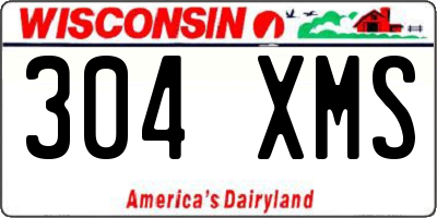 WI license plate 304XMS