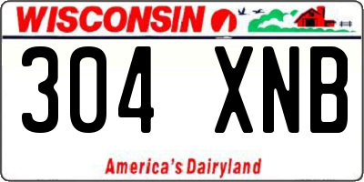 WI license plate 304XNB