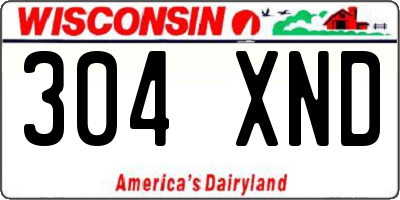 WI license plate 304XND