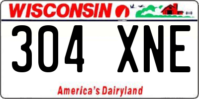 WI license plate 304XNE