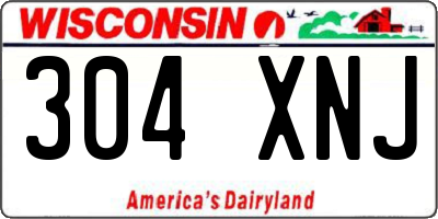 WI license plate 304XNJ
