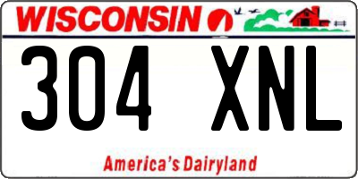 WI license plate 304XNL