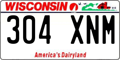 WI license plate 304XNM