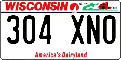 WI license plate 304XNO