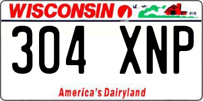 WI license plate 304XNP