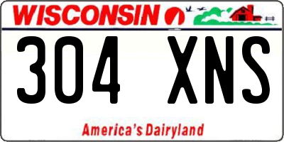 WI license plate 304XNS