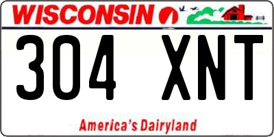 WI license plate 304XNT
