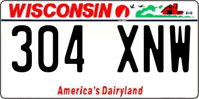 WI license plate 304XNW