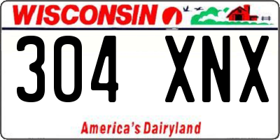 WI license plate 304XNX