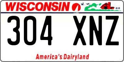 WI license plate 304XNZ