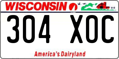 WI license plate 304XOC