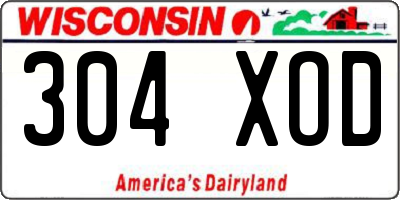 WI license plate 304XOD
