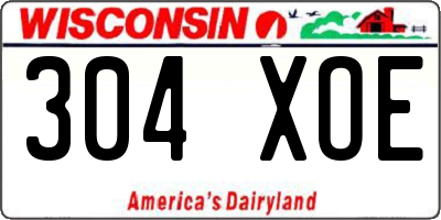 WI license plate 304XOE