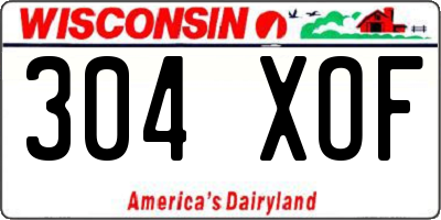 WI license plate 304XOF