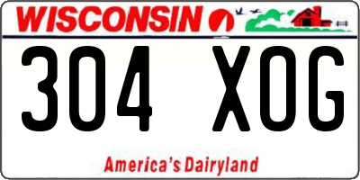 WI license plate 304XOG