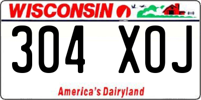 WI license plate 304XOJ