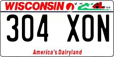 WI license plate 304XON