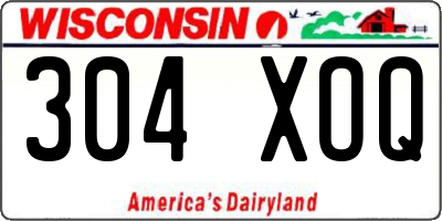WI license plate 304XOQ