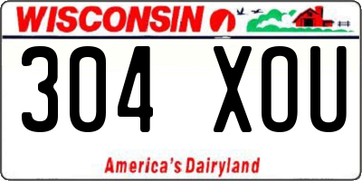 WI license plate 304XOU