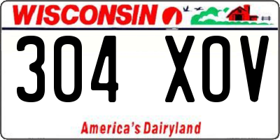 WI license plate 304XOV
