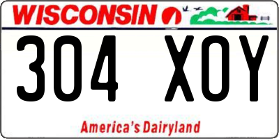 WI license plate 304XOY