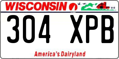 WI license plate 304XPB