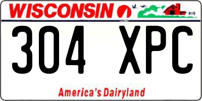 WI license plate 304XPC