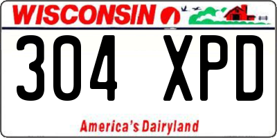 WI license plate 304XPD