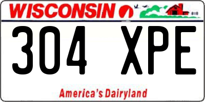 WI license plate 304XPE