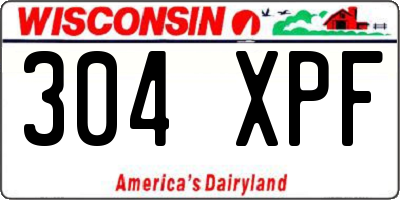 WI license plate 304XPF