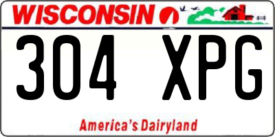 WI license plate 304XPG